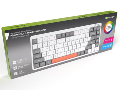 Klawiatura mechaniczna Tracer FINA 84 White/Grey (Outemu Red Switch) Klawiatura mechaniczna Tracer FINA 84 White/Grey (Outemu Red Switch)