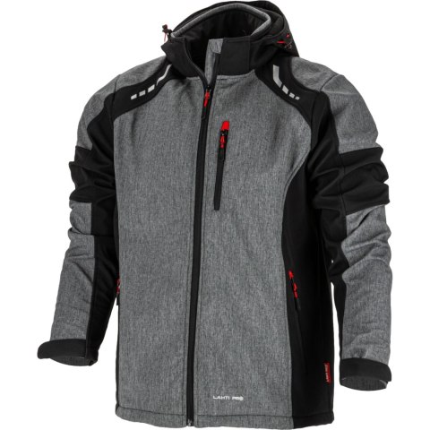 Kurtka softshell z kapt. szar.-czar.-czerw., "m", ce, lahti Kurtka softshell z kapt. szar.-czar.-czerw., "m", ce, lahti