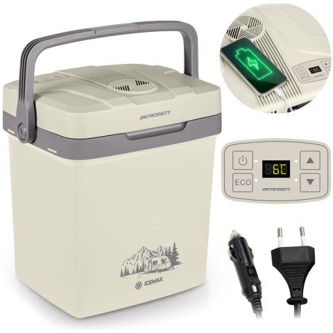Lodówka turystyczna Berdsen Icemax 26 litry tryb ECO - kremowa Lodówka turystyczna Berdsen Icemax 26 litry tryb ECO - kremowa