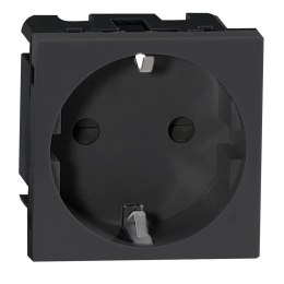 NOEN GS, gniazdo modułowe 45x45mm 1x2P+Z, typ F schuko, 16A 250V, czarne