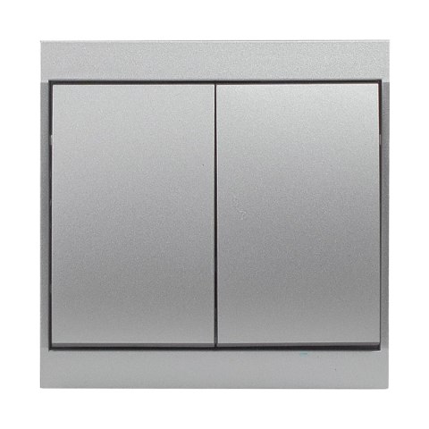 Łącznik p/t świecznikowy Luna, 10A, 250V, WP-2L, srebrny Łącznik p/t świecznikowy Luna, 10A, 250V, WP-2L, srebrny
