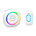 PELA AC, dzwonek bezprzewodowy sieciowy, learning system, 60 dźwięków, LED RGB, 300m, biały PELA AC, dzwonek bezprzewodowy sieciowy, learning system, 60 dźwięków, LED RGB, 300m, biały