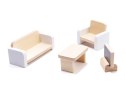DOMEK DLA LALEK DREWNIANY MDF MEBELKI 78CM CZARNY LED