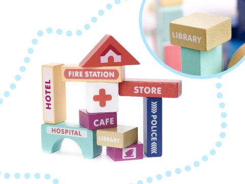 KLOCKI DREWNIANE EDUKACYJNE MIASTO PUZZLE 100EL. KLOCKI DREWNIANE EDUKACYJNE MIASTO PUZZLE 100EL.
