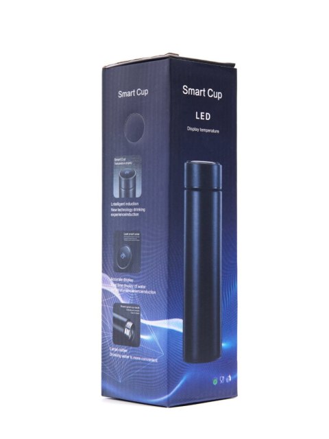 KUBEK BIDON TERMICZNY TERMOS SMART LED 500ML SREBRNY KUBEK BIDON TERMICZNY TERMOS SMART LED 500ML SREBRNY