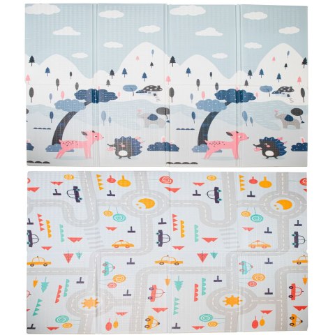 MATA EDUKACYJNA PIANKOWA DWUSTRONNA SKŁADANA ULICA LAS 177 X 158 CM MATA EDUKACYJNA PIANKOWA DWUSTRONNA SKŁADANA ULICA LAS 177 X 158 CM