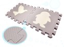 MATA EDUKACYJNA PIANKOWA PUZZLE KOJEC SZARA ECRU 36 ELEMENTÓW 150X150CM