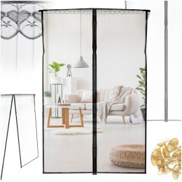 MOSKITIERA SIATKA MAGNETYCZNA NA DRZWI 110X220CM CZARNA