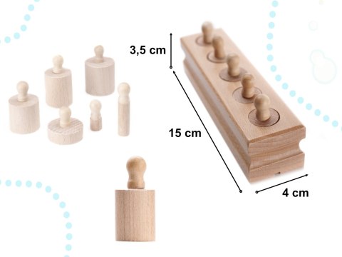 ODWAŻNIKI CYLINDRY DREWNIANE SORTER MONTESSORI ODWAŻNIKI CYLINDRY DREWNIANE SORTER MONTESSORI