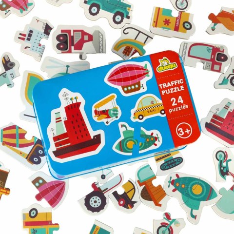 PUZZLE W PUSZCE POJAZDY 24 PUZZLE