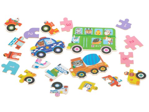 PUZZLE W PUSZCE POJAZDY 30 PUZZLI PUZZLE W PUSZCE POJAZDY 30 PUZZLI
