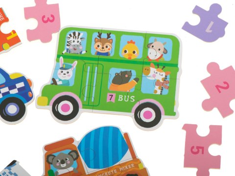 PUZZLE W PUSZCE POJAZDY 30 PUZZLI PUZZLE W PUSZCE POJAZDY 30 PUZZLI