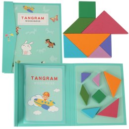 TANGRAM KSIĄŻECZKA MAGNETYCZNA UKŁADANKA MONTESSORI KLOCKI GRA LOGICZNA 3D