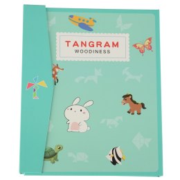 TANGRAM KSIĄŻECZKA MAGNETYCZNA UKŁADANKA MONTESSORI KLOCKI GRA LOGICZNA 3D