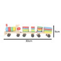 KOLEJKA POCIĄG LOKOMOTYWA KLOCKI DREWNIANE SORTER UKŁADANKA ZRĘCZNOŚCIOWA 30CM