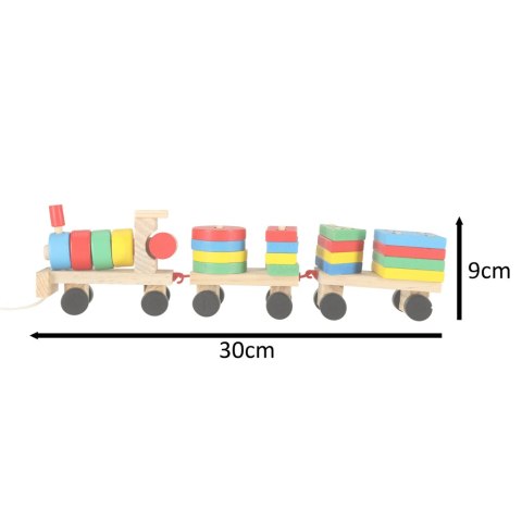 KOLEJKA POCIĄG LOKOMOTYWA KLOCKI DREWNIANE SORTER UKŁADANKA ZRĘCZNOŚCIOWA 30CM KOLEJKA POCIĄG LOKOMOTYWA KLOCKI DREWNIANE SORTER UKŁADANKA ZRĘCZNOŚCIOWA 30CM