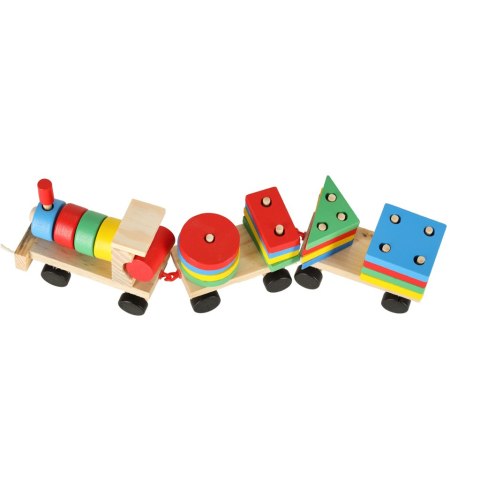 KOLEJKA POCIĄG LOKOMOTYWA KLOCKI DREWNIANE SORTER UKŁADANKA ZRĘCZNOŚCIOWA 30CM KOLEJKA POCIĄG LOKOMOTYWA KLOCKI DREWNIANE SORTER UKŁADANKA ZRĘCZNOŚCIOWA 30CM