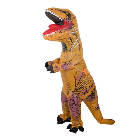 KOSTIUM STRÓJ KARNAWAŁOWY PRZEBRANIE DMUCHANY DINOZAUR T-REX GIGANT BRĄZOWY 1.5-1.9M KOSTIUM STRÓJ KARNAWAŁOWY PRZEBRANIE DMUCHANY DINOZAUR T-REX GIGANT BRĄZOWY 1.5-1.9M