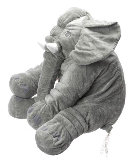 MASKOTKA PLUSZOWA PRZYTULANKA PLUSZAK SŁOŃ SŁONIK MIĘKKI SZARY DUŻY 60CM MASKOTKA PLUSZOWA PRZYTULANKA PLUSZAK SŁOŃ SŁONIK MIĘKKI SZARY DUŻY 60CM