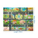 MATA EDUKACYJNA DO ZABAWY MIASTO ULICA + ZNAKI DROGOWE WODOODPORNA KOLOROWA 130X100CM