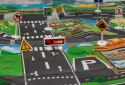MATA EDUKACYJNA DO ZABAWY MIASTO ULICA + ZNAKI DROGOWE WODOODPORNA KOLOROWA 130X100CM