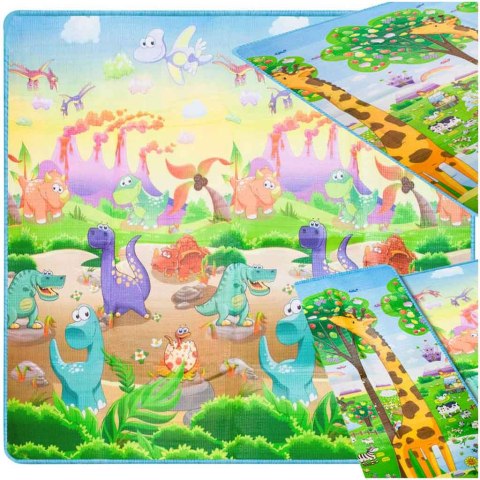 MATA EDUKACYJNA PIANKOWA DWUSTRONNA SKŁADANA ZOO 200 X 180 X 1 CM MATA EDUKACYJNA PIANKOWA DWUSTRONNA SKŁADANA ZOO 200 X 180 X 1 CM