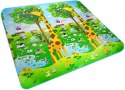 MATA EDUKACYJNA PIANKOWA DWUSTRONNA SKŁADANA ZOO 200 X 180 X 1 CM