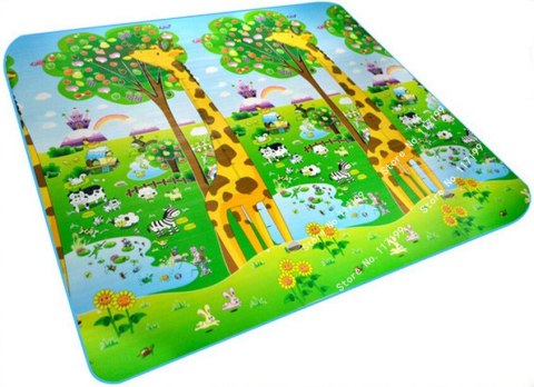 MATA EDUKACYJNA PIANKOWA DWUSTRONNA SKŁADANA ZOO 200 X 180 X 1 CM MATA EDUKACYJNA PIANKOWA DWUSTRONNA SKŁADANA ZOO 200 X 180 X 1 CM
