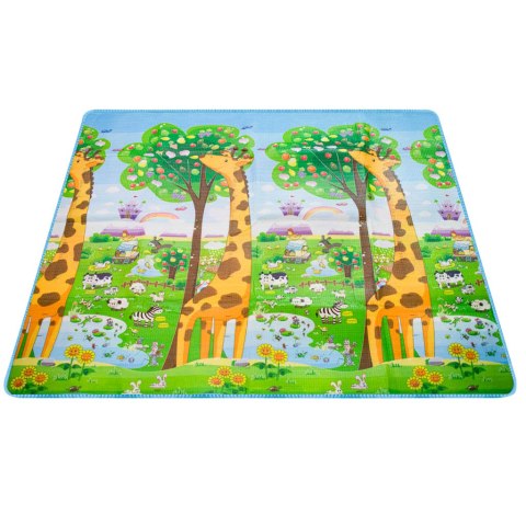 MATA EDUKACYJNA PIANKOWA DWUSTRONNA SKŁADANA ZOO 200 X 180 X 1 CM MATA EDUKACYJNA PIANKOWA DWUSTRONNA SKŁADANA ZOO 200 X 180 X 1 CM