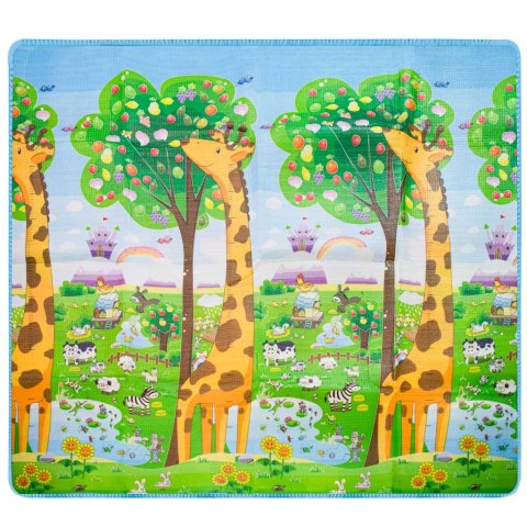 MATA EDUKACYJNA PIANKOWA DWUSTRONNA SKŁADANA ZOO 200 X 180 X 1 CM MATA EDUKACYJNA PIANKOWA DWUSTRONNA SKŁADANA ZOO 200 X 180 X 1 CM