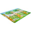 MATA EDUKACYJNA PIANKOWA DWUSTRONNA SKŁADANA ZOO 200 X 180 X 1 CM