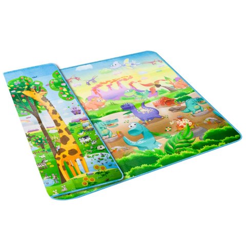 MATA EDUKACYJNA PIANKOWA DWUSTRONNA SKŁADANA ZOO 200 X 180 X 1 CM MATA EDUKACYJNA PIANKOWA DWUSTRONNA SKŁADANA ZOO 200 X 180 X 1 CM