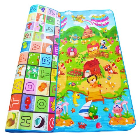 MATA EDUKACYJNA PIANKOWA DWUSTRONNA SKŁADANA BAJKOWY ŚWIAT 180 X 120 CM MATA EDUKACYJNA PIANKOWA DWUSTRONNA SKŁADANA BAJKOWY ŚWIAT 180 X 120 CM