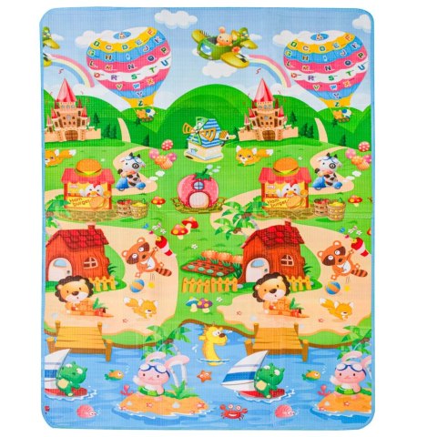 MATA EDUKACYJNA PIANKOWA DWUSTRONNA SKŁADANA BAJKOWY ŚWIAT 180 X 120 CM MATA EDUKACYJNA PIANKOWA DWUSTRONNA SKŁADANA BAJKOWY ŚWIAT 180 X 120 CM