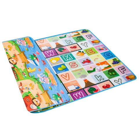 MATA EDUKACYJNA PIANKOWA DWUSTRONNA SKŁADANA BAJKOWY ŚWIAT 180 X 120 CM MATA EDUKACYJNA PIANKOWA DWUSTRONNA SKŁADANA BAJKOWY ŚWIAT 180 X 120 CM