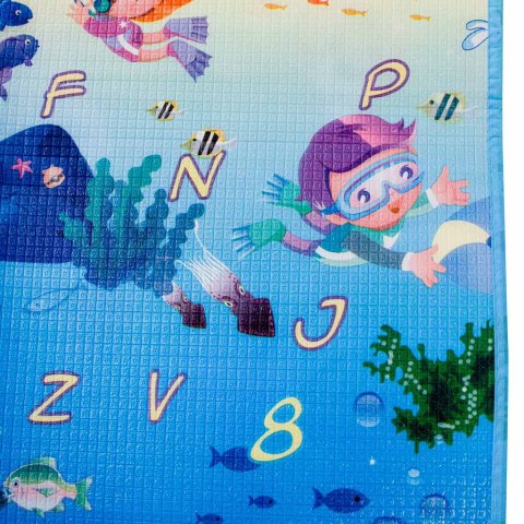 MATA EDUKACYJNA PIANKOWA DWUSTRONNA SKŁADANA MORSKI ŚWIAT 190 X 170 CM MATA EDUKACYJNA PIANKOWA DWUSTRONNA SKŁADANA MORSKI ŚWIAT 190 X 170 CM