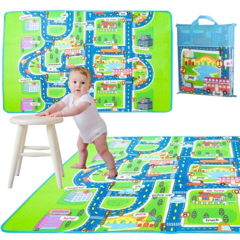 MATA EDUKACYJNA PIANKOWA SKŁADANA ULICA 160 X 130 CM MATA EDUKACYJNA PIANKOWA SKŁADANA ULICA 160 X 130 CM