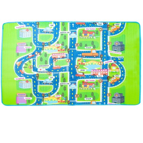 MATA EDUKACYJNA PIANKOWA SKŁADANA ULICA 160 X 130 CM MATA EDUKACYJNA PIANKOWA SKŁADANA ULICA 160 X 130 CM