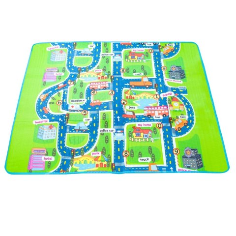 MATA EDUKACYJNA PIANKOWA SKŁADANA ULICA 160 X 130 CM MATA EDUKACYJNA PIANKOWA SKŁADANA ULICA 160 X 130 CM