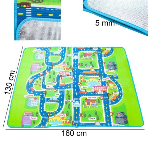 MATA EDUKACYJNA PIANKOWA SKŁADANA ULICA 160 X 130 CM MATA EDUKACYJNA PIANKOWA SKŁADANA ULICA 160 X 130 CM