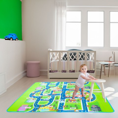 MATA EDUKACYJNA PIANKOWA SKŁADANA ULICA 160 X 130 CM MATA EDUKACYJNA PIANKOWA SKŁADANA ULICA 160 X 130 CM