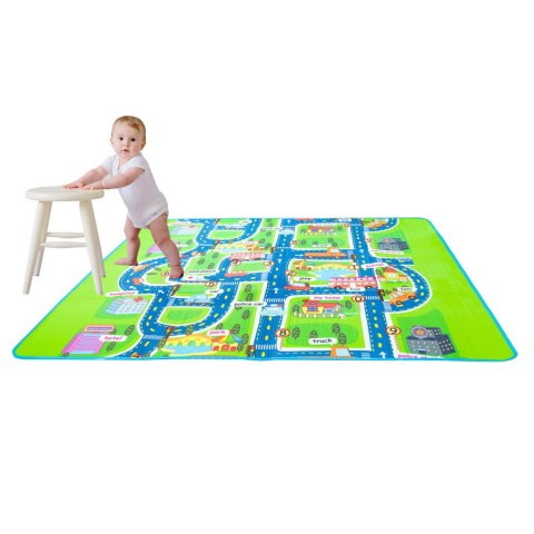MATA EDUKACYJNA PIANKOWA SKŁADANA ULICA 160 X 130 CM MATA EDUKACYJNA PIANKOWA SKŁADANA ULICA 160 X 130 CM