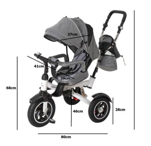 ROWEREK TRÓJKOŁOWY TRIKE FIX V3 SZARY ROWEREK TRÓJKOŁOWY TRIKE FIX V3 SZARY