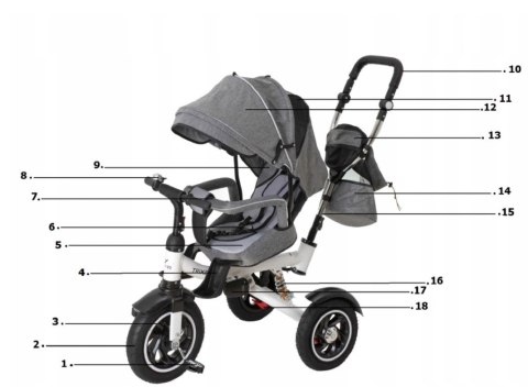 ROWEREK TRÓJKOŁOWY TRIKE FIX V3 SZARY ROWEREK TRÓJKOŁOWY TRIKE FIX V3 SZARY