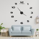 ZEGAR ŚCIENNY NAKLEJANY DIY DUŻY REGULOWANY 80-120CM CZARNY 12 CYFR