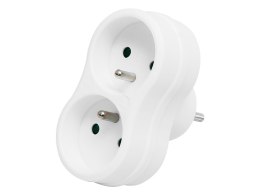 9753# Rozgałęźnik r-270p 2-gniazda z uziemieniem okrągłe