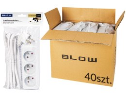 98-511# Przedłużacz sieciowy pr-370p 3-gniazda z uziemieniem 1,5m biały 3x1,5mm opakowanie