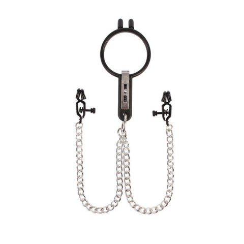 Humiliate Mouth Spreader with Nipple Clamps Humiliate Mouth Spreader with Nipple Clamps