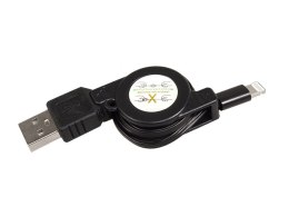 Kabel USB-lightning 8P czarny zwijany Maclean MCTV-731