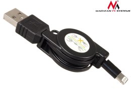 Kabel USB-lightning 8P czarny zwijany Maclean MCTV-731